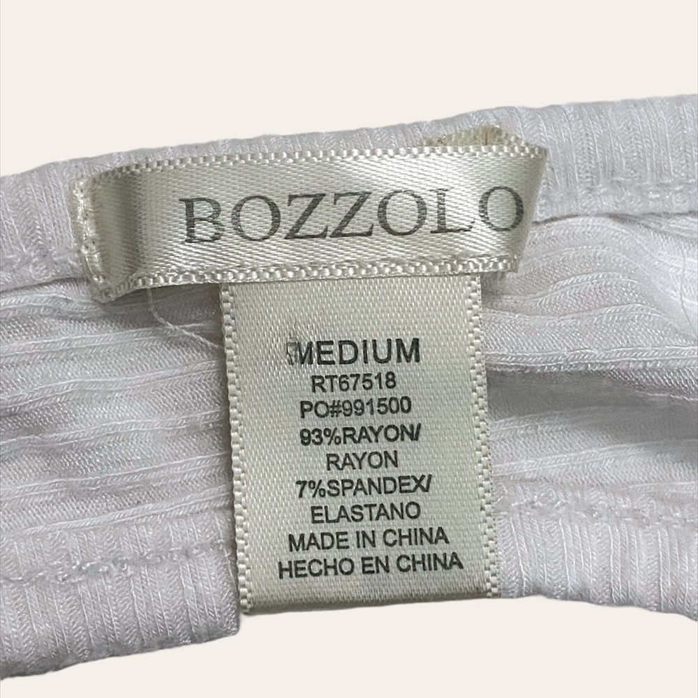 Bozzolo White Ribbed Racerback Halter Tank Top - Picture 3 of 3